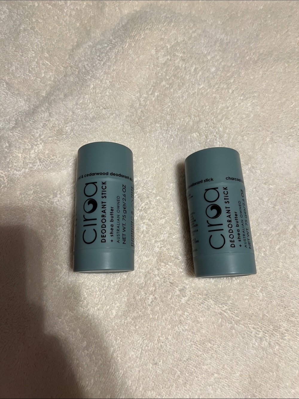 Ciroa deodorant stick + shea butter 2.6 oz  Charcoal & Cedarwood